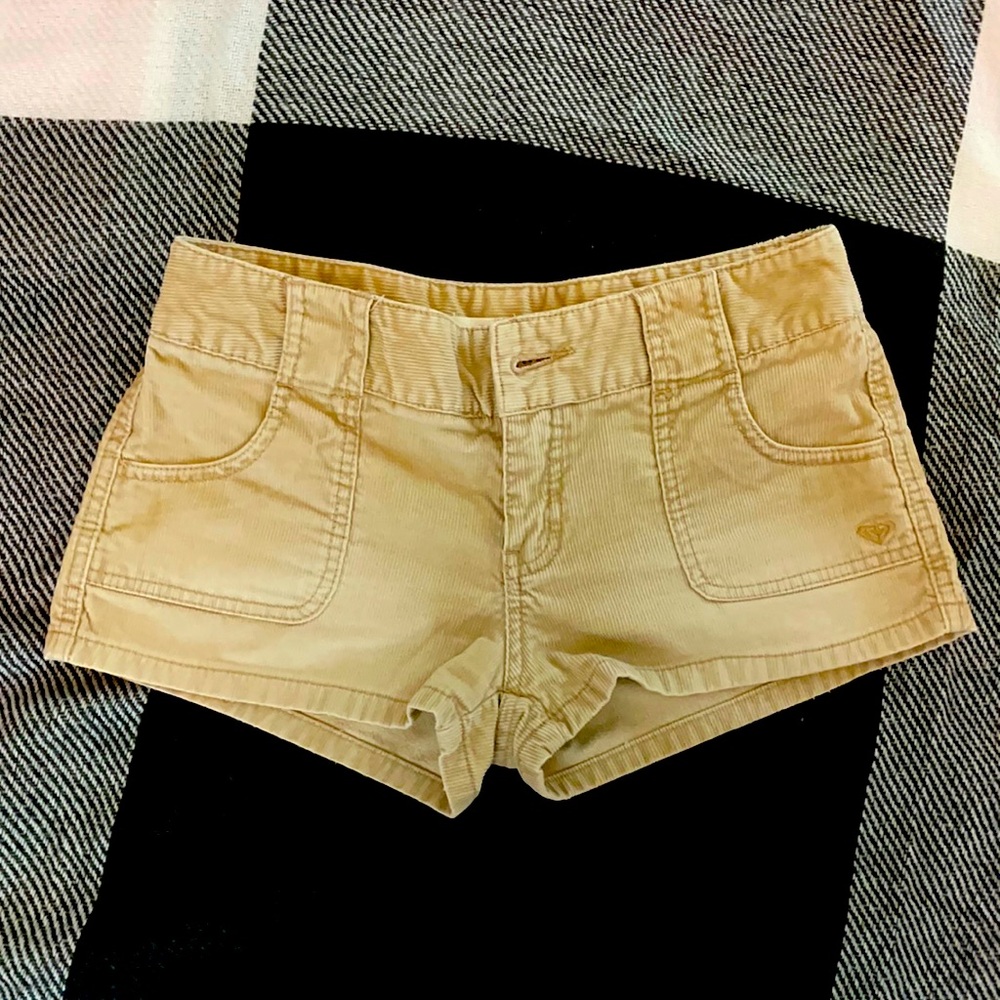 Corduroy shorts.